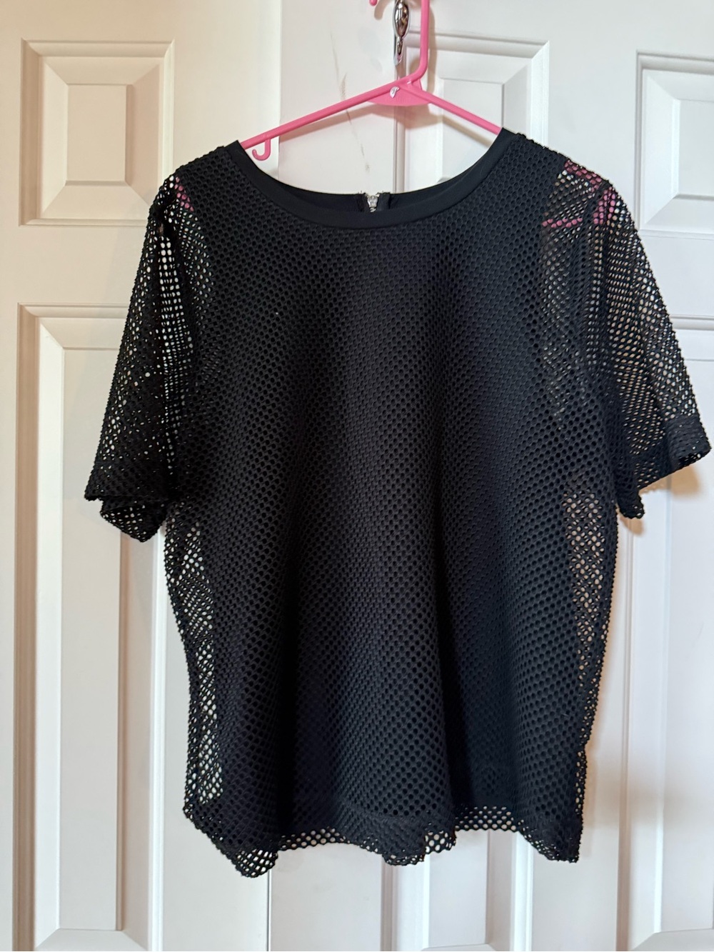 Banana Republic Black Mesh Short-Sleeve Blouse